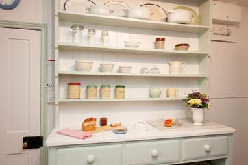 Period features add old-fashioned charm to the kitchen.