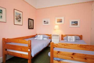 A third twin bedroom suitable for children.