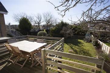 Raised decking and outside dining area