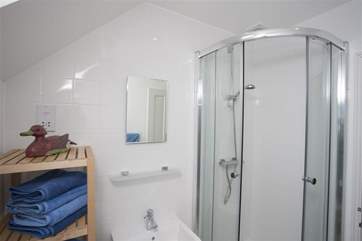 Shower room with walk in shower cubilcle