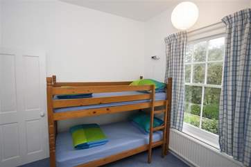 The childrens bunk room overlooks the garden