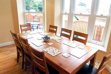 Dining area with Sea views