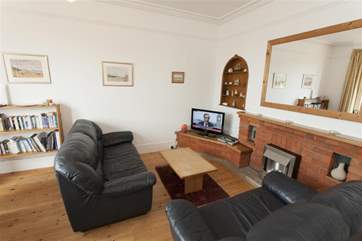 Living room with fireplace