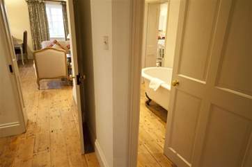 Roll top bath in family bathroom