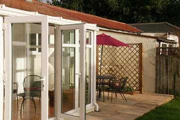 Patio area for al-fresco dining at the end of a busy day