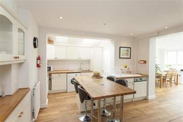 Dining area in open plan kitchen