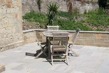 Sunny sheltered south-facing patio