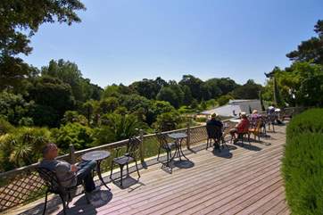Lovely raised decked dining area within the gardens