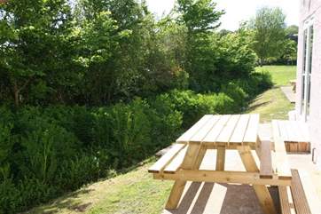 Outside dining at the rear