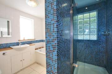 Modern bathroom with a seperate walk in shower cubicle