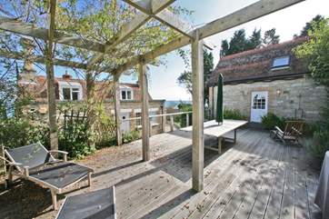 The decked area for evening dining