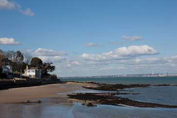 Seagrove Bay on a late sunny Autumn afternoon