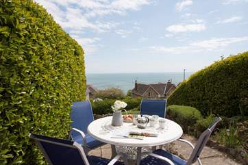 With stunning views out to sea, this is a perfect spot for afternoon tea.