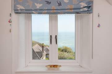 Both bedrooms have lovely views out to sea.