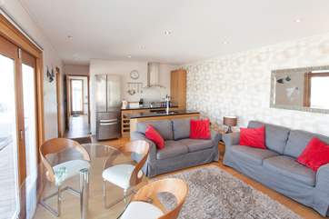 The comfortable open plan living-area.