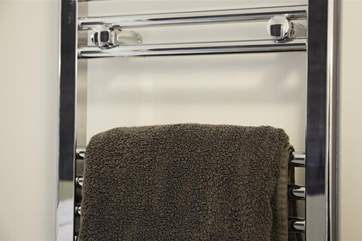 The heated towel rail.