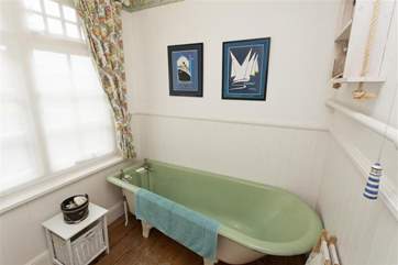 The antique bath is original to the house.