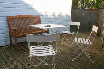 The enclosed outside decking.