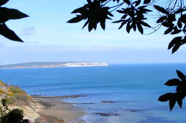 Views from the cliff top towards Sandown and Culver down