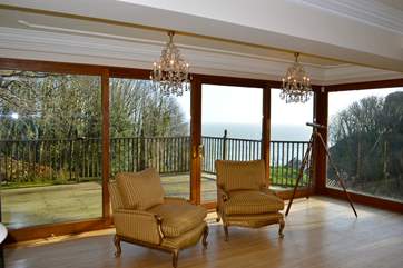 The house has extensive views of the Sea and nearby coastline