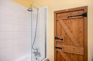 Over-head shower.