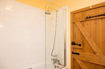 Shower over the bath.