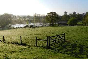 Endless rolling countryside greets you for miles.