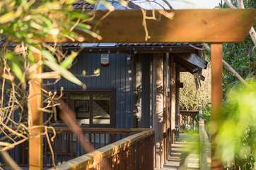 The entrance bridge to The Pole House takes you to the living accommodation on the first floor.