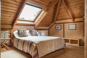 The master bedroom is on the top floor and is furnished with a double bed, the bathroom is also on this level with a further loo downstairs.