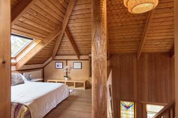 You can really appreciate the beautiful design of this Japanese house from the bedroom at the top of the house.
