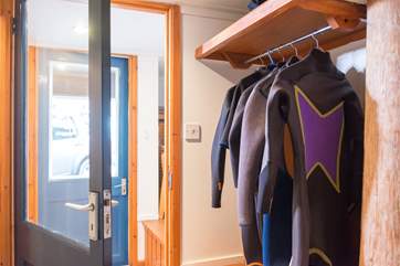Space to hang up your wetsuits, coats etc.