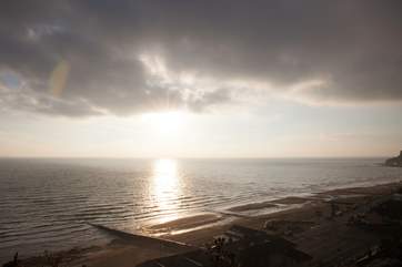 Views across the English Channel from cliff path