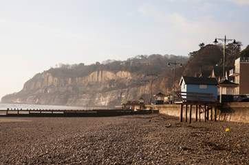 Shanklin beach which is a mixture of stone and sand.