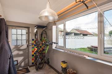 Storage for your bikes in the utility-room, there is also a side entrance to the rear of the property so you can come in with muddy boots, wet suits etc.