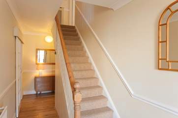 The hallway is light and airy