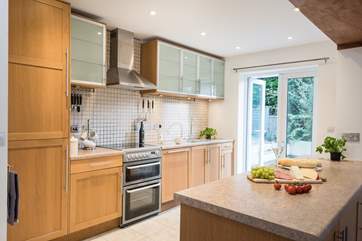 The fully-equipped kitchen area.