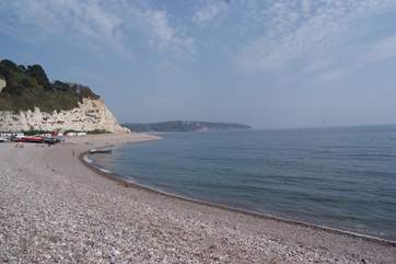 The beach at Beer has a fresh fish stall.