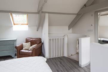 Stairs leading into the master bedroom.