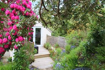 Looking back towards the barn which is accessed via the stone steps and gentle slope to the left of the picture.