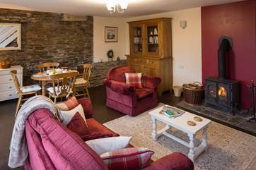 Plenty of room to enjoy a cosy night in front of the wood-burner.