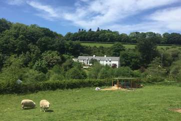 Looking back at Drovers' Cottage across the stunning grounds it is set within.