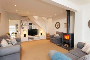Enjoy a night in by the fire with a glass of wine and a good novel.
