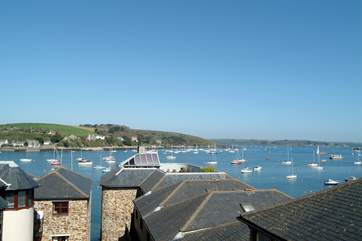 The view towards the harbour from the sitting/dining-room window.