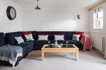 A great big corner sofa to relax on.
