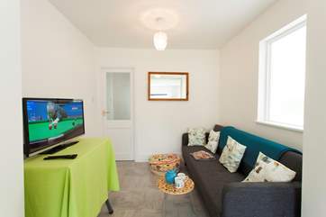 Kick off your walking shoes, sit back and relax in front of the TV