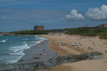 The world famous Fistral Beach at Newquay is a surfers' paradise.