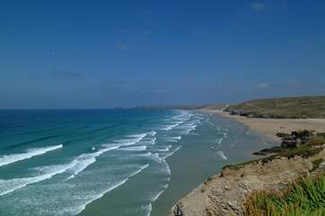 Dog-friendly Perranporth beach.