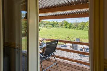 The gorgeous countryside view can be enjoyed from inside or outside.