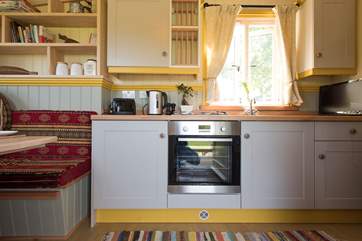 There is a well-equipped kitchen area, perfect for rustling up a scrumptious supper.