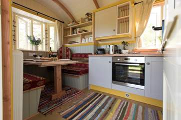 The door from the veranda opens straight into the colourful living area.